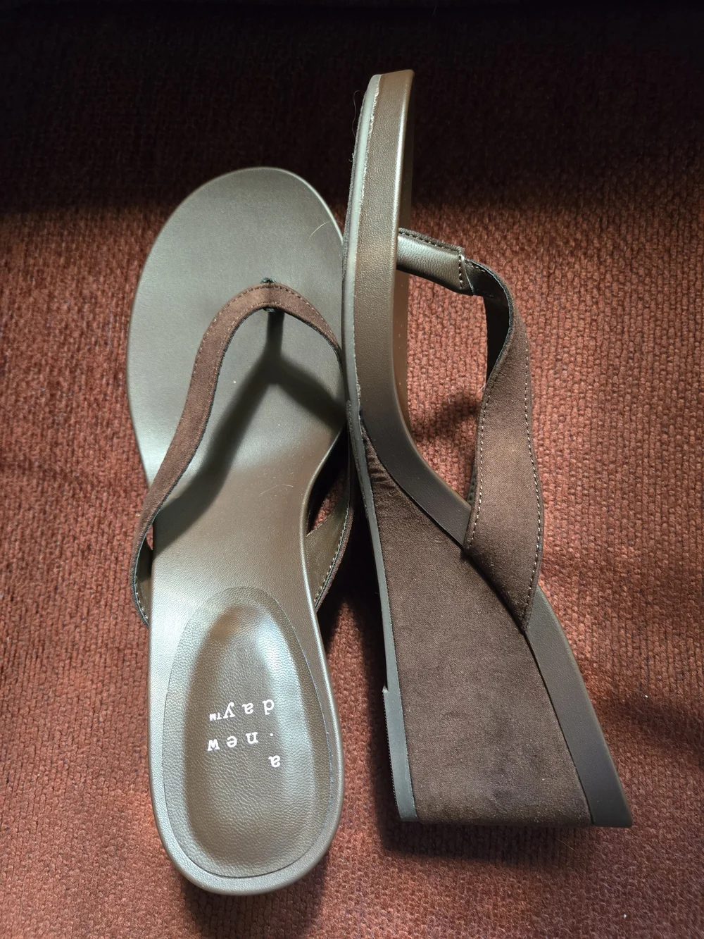 NIB A New Day Brown Marina Wedge Sandal Size 7.5